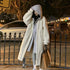 FRAUEN OVERSIZE WINTERJACKE MIT KAPUZE UND KNOPFLEISTE